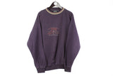Vintage Vinci Sweatshirt Large purple big logo 90s retro college USA sport style jumper 