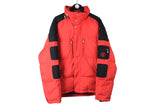Vintage Bogner Jacket XLarge size men's winter warm puffer full zip red bright coat oversize authentic wear 90's style outdoor  Ski Puffer