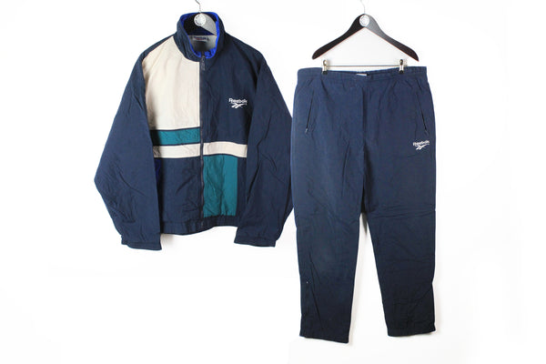 Vintage Reebok Tracksuit XLarge blue 90's windbreaker sport style suit