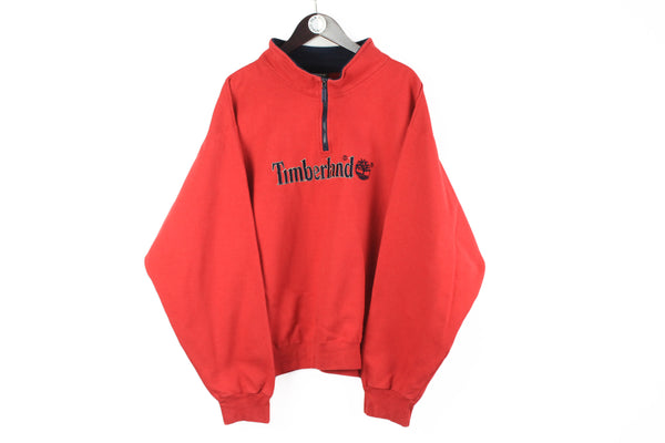 Vintage Timberland Sweatshirt XXLarge red big logo 90s retro oversize jumper
