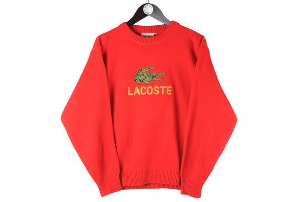 Vintage Lacoste Sweater Small made in France pullover 90s retro big logo pullover jumper