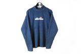 Vintage Ellesse Fleece Turtleneck Medium navy blue big logo 90's sport style