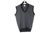 Vintage Lacoste Vest Medium / Large black v-neck sport style 90s jumper sleeveless pullover