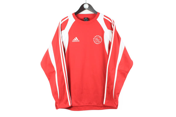 Vintage Ajax Amsterdam Adidas Sweatshirt Large red football 00s authentic sport crewneck