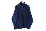 Vintage Adidas Fleece XXLarge size men's navy blue full zip warm winter outdoor style sport authentic athletic 90's style jacket