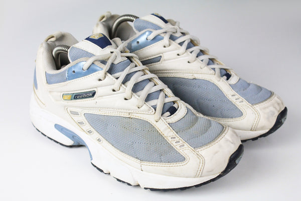 Vintage Reebok Sneakers Women's US 9 blue white 90s retro trainers sport style shoes