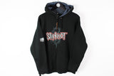 Vintage Slipknot Hoodie Medium black big logo 90s music rock hooded jumper