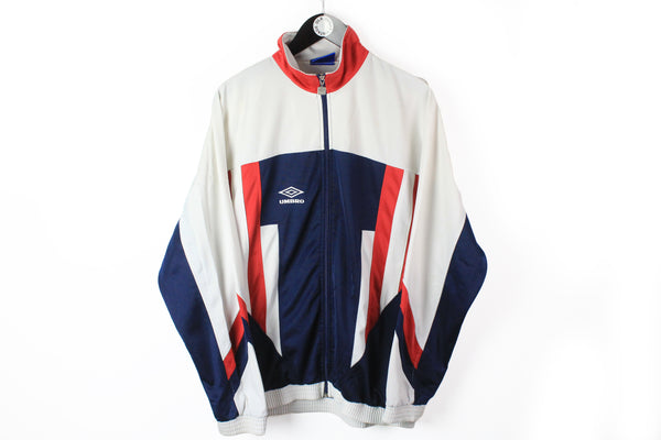 Vintage Umbro Track Jacket XLarge blue white 90's windbreaker 