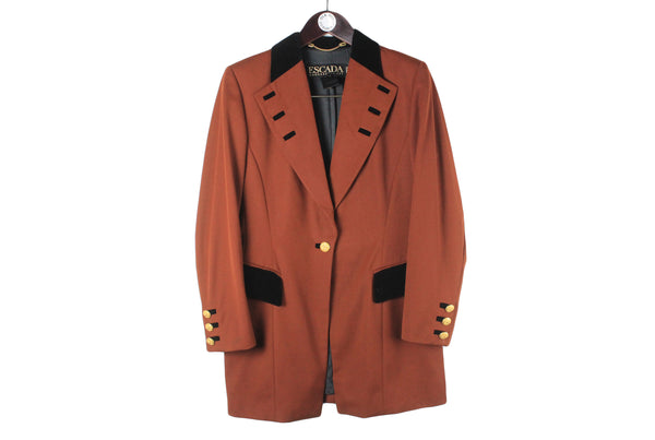 Vintage Escada Blazer Women's 38 brown authentic luxury Margaretha Ley 90s made in Germany jacket