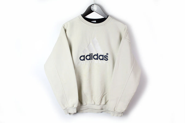 Vintage Adidas Equipment Sweatshirt Small white big logo 90s crewneck retro style jumper