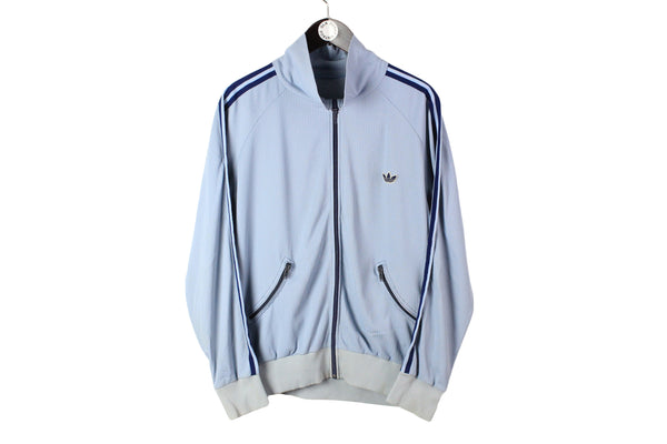 Vintage Adidas Track Jacket Medium size men's blue sport wear 90's style retro clothing Germany brand authentic athletic