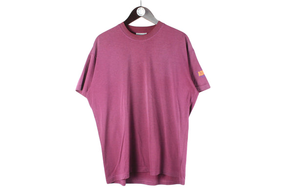 Vintage Adidas T-Shirt Large purple 90s retro crewneck sport oversized shirt