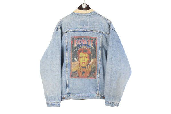 Vintage David Bowie Denim Jacket XLarge 90s Arizona made in USA retro music merch style heavy coat music jacket