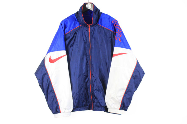 Vintage Nike Tracksuit XLarge blue 90s retro track jacket and sport pants classic USA Swoosh logo 