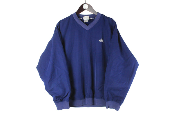 Vintage Adidas Sweatshirt Medium windbreaker 90s retro small logo sport style v-neck jumper
