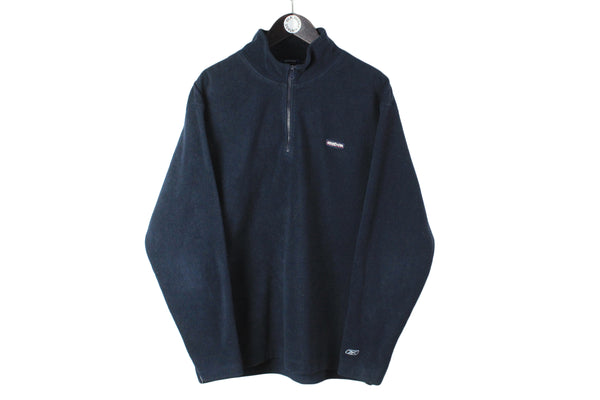 Vintage Reebok Fleece Large size men's 1/4 zip blue outdoor style authentic athletic wear warm sweatshirt long sleeve jumper