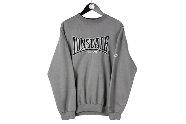 Vintage Lonsdale Sweatshirt Large size men's oversize pullover classic sport wear 90's 80's style jumper big logo long sleeve crewneck streetwear England hooligans outfit