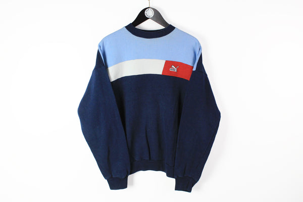 Vintage Puma Sweatshirt Medium / Large sport navy blue jumper Germany brand 90s