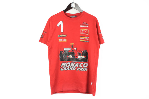 Vintage Monaco Grand Prix T-Shirt Medium 90s retro cotton racing Ferrari Formula 1 F1 shirt