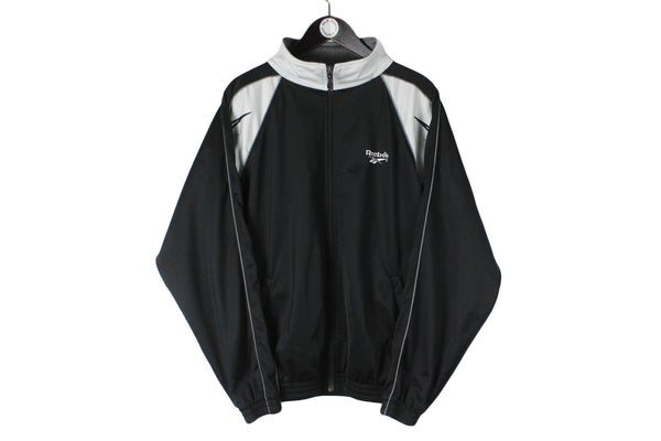 Vintage Reebok Track Jacket Large size men's retro sport wear full zip windbreaker 90's 80' style authentic athletic clothing classic logo