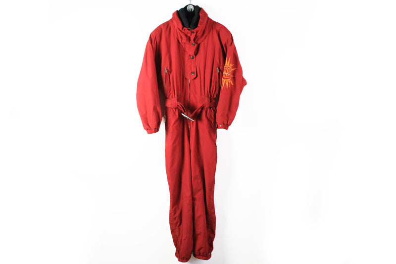 Vintage Bogner Sunsports  Ski Suit Women's 42 red WB 90's ski style jumpsuit retro wear 