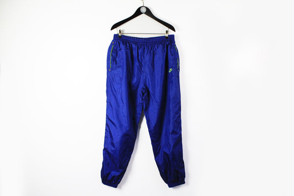 Vintage Nike Track Pants XLarge blue 90s sport retro style athletic trousers