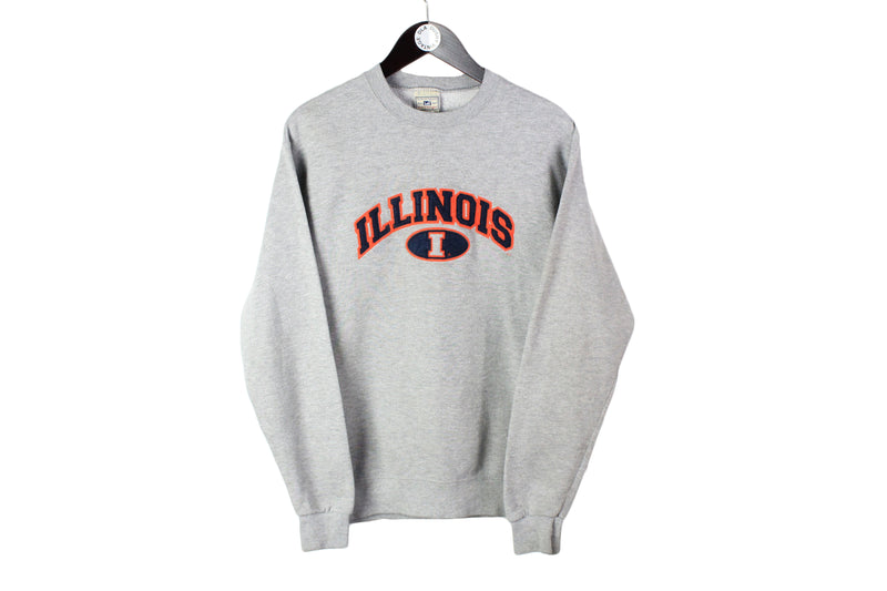 Vintage Lee Sweatshirt Small size men's Illinois big logo basic authentic sweat athletic pullover long sleeve jumper 90's USA