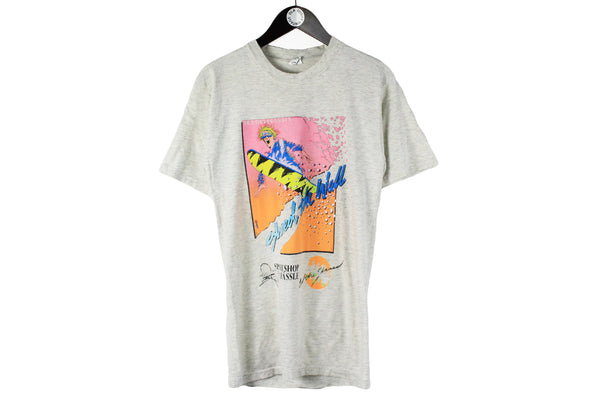 Vintage Snowboard 1989 T-Shirt Small gray 80s extreme style retro cotton tee