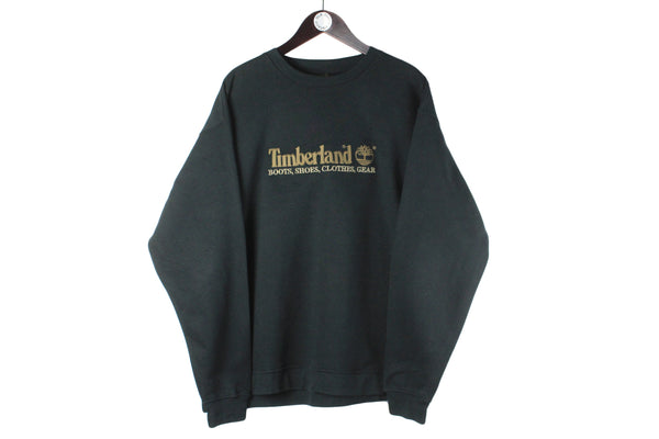 Vintage Timberland Sweatshirt XLarge black crewneck big logo 90s embroidery retro sport style USA brand jumper