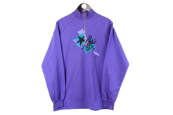 Vintage Maser Sweatshirt Large purple 90s ski style Austria retro sport jumper 