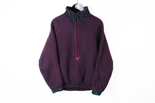 Vintage Jack Wolfskin Fleece Half Zip Medium purple 90s winter ski sweater