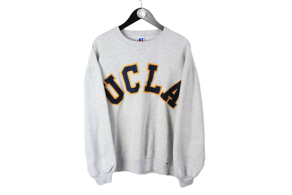 Vintage UCLA Russel Sweatshirt Medium size men's sport basic pullover retro rare athletic clothing big logo jumper long sleeve sweat made in USA