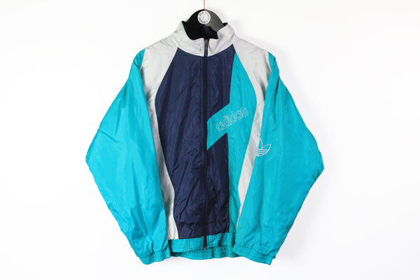 Vintage Adidas Track Jacket Medium blue 90s windbreaker sport logo