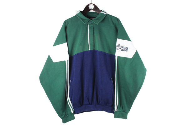 Vintage Adidas Sweatshirt XXLarge blue green 90s retro sport style oversized jumper