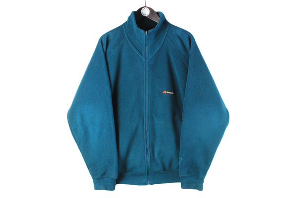 Vintage Berghaus Fleece Full Zip XLarge blue polartec 90s retro outdoor sport sweater