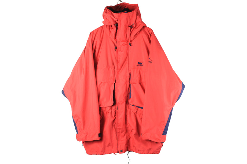 Vintage Helly Hansen Jacket Large / XLarge outdoor hooded 90s retro ski style windbreaker sport mountains forest jacket