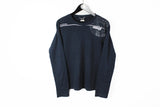 Vintage Versace Long Sleeve T-Shirt Small sweatshirt navy blue big medusa logo 90s tee