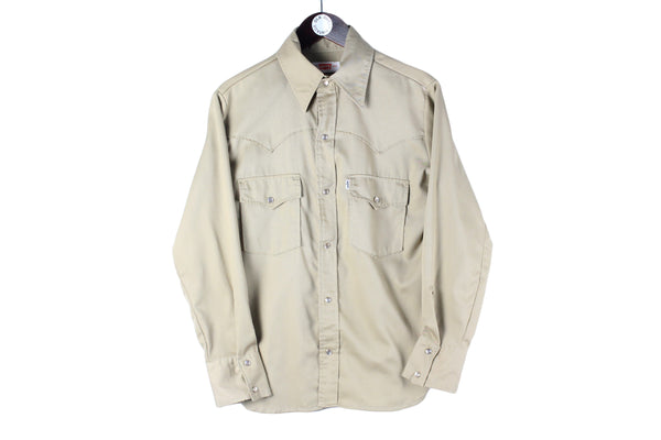 Vintage Levi's Shirt Small beige 90s retro classic made in UK classic USA shirt