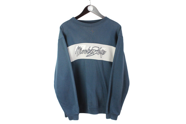 Vintage Reebok Sweatshirt Large size men's oversize sweat big logo blue pullover 90's style jumper long sleeve sport wear 