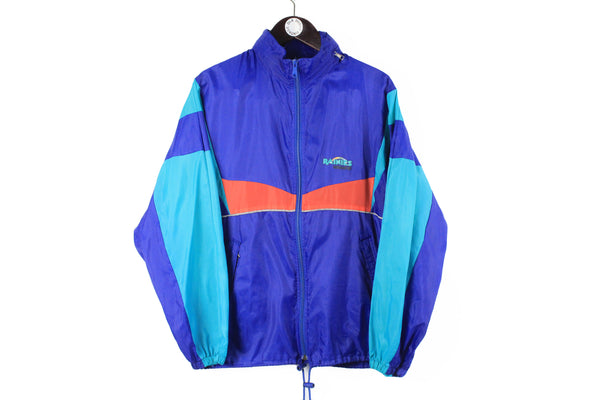 Vintage Adidas Rainies Jacket Medium blue full zip retro classic 80s 90s sport windbreaker raincoat