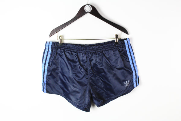 Vintage Adidas Shorts XLarge made in West Germany navy blue 80's track style shorts