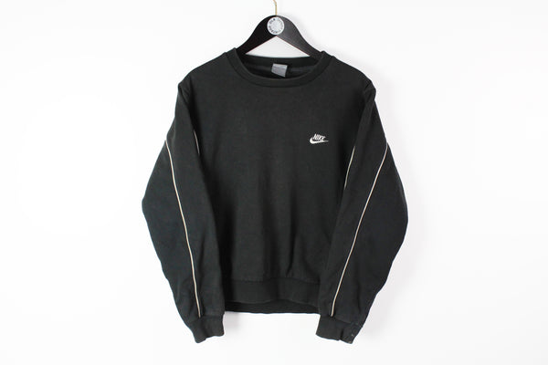 Vintage Nike Sweatshirt Small black logo 90s wear sport cotton jumper