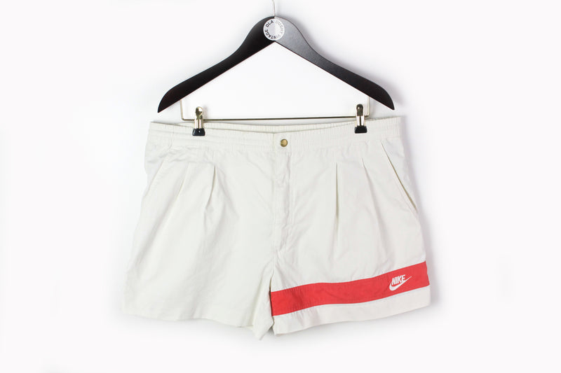 Vintage Nike Shorts XLarge white red 90s tennis sport style shorts