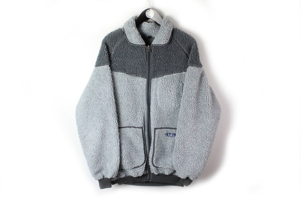 Vintage Tundra Fleece Full Zip XLarge gray 90's winter heavy sweater outdoor style jumper