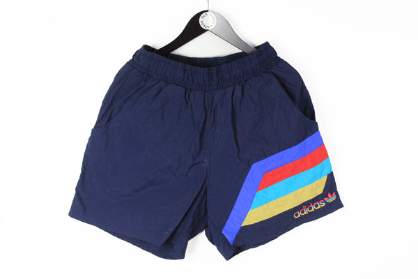 Vintage Adidas Shorts Large / XLarge navy blue multicolor 90s sport style shorts
