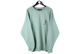 Vintage Lyle & Scott Sweater XLarge 90s casual wool jumper green Golf pullover