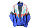 Vintage Adidas Tracksuit Medium / Large size men's track jacket and pants multicolor retro sport wear athletic style authentic rare item fitness clothing 90's windbreaker blue white colors