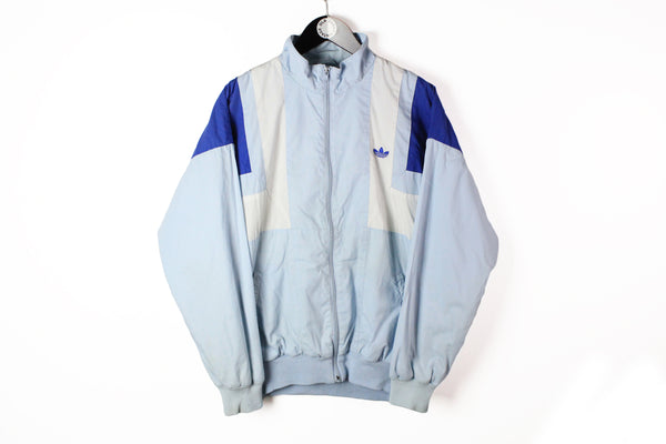 Vintage Adidas Track Jacket Large blue small logo windbreaker 90's style full zip