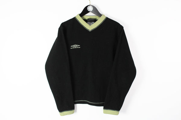 Vintage Umbro Fleece Sweatshirt Medium black small logo 90s sport UK style sweater
