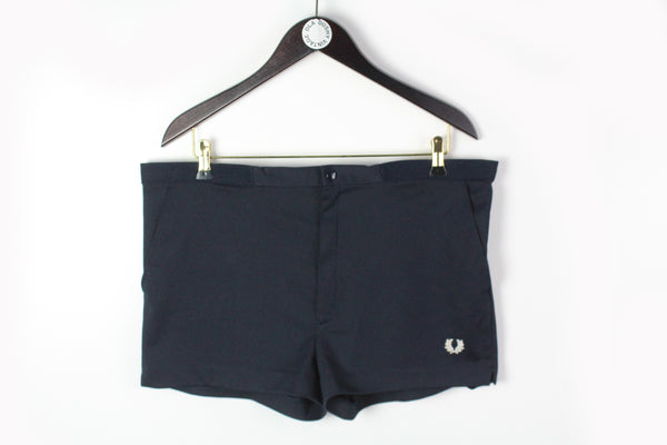 Vintage Fred Perry Shorts XLarge navy blue 90s retro style tennis shorts
